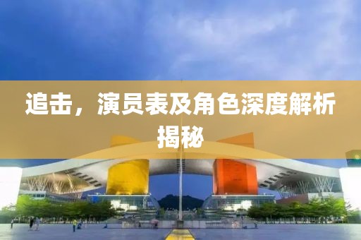 追击，演员表及角色深度解析揭秘