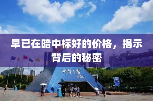 早已在暗中标好的价格，揭示背后的秘密