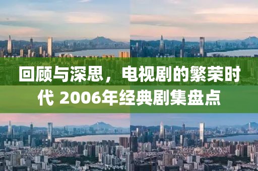 回顾与深思，电视剧的繁荣时代 2006年经典剧集盘点