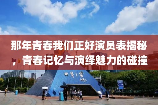 那年青春我们正好演员表揭秘，青春记忆与演绎魅力的碰撞