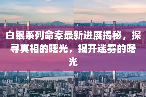 白银系列命案最新进展揭秘，探寻真相的曙光，揭开迷雾的曙光