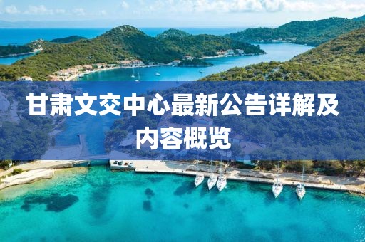 甘肃文交中心最新公告详解及内容概览