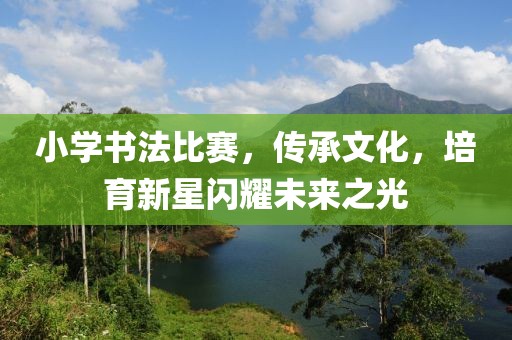 小学书法比赛，传承文化，培育新星闪耀未来之光