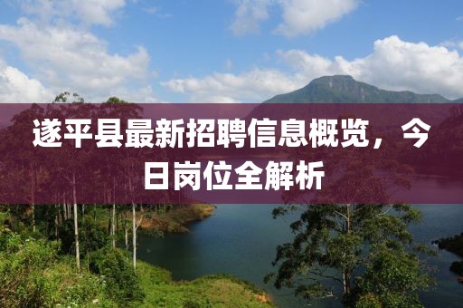 遂平县最新招聘信息概览，今日岗位全解析
