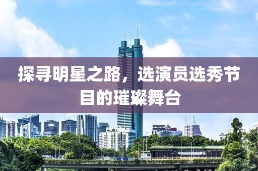 探寻明星之路，选演员选秀节目的璀璨舞台
