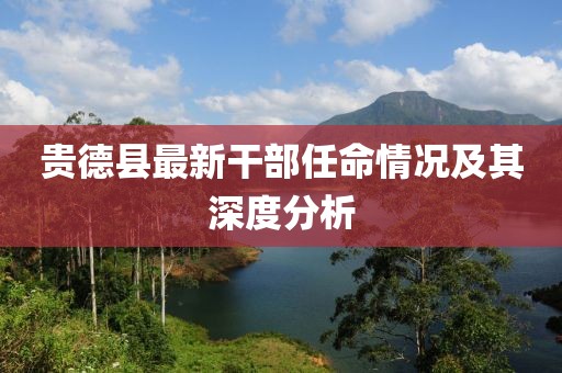 贵德县最新干部任命情况及其深度分析