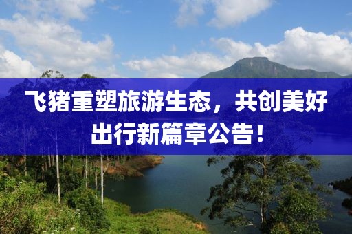 飞猪重塑旅游生态，共创美好出行新篇章公告！