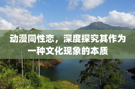 动漫同性恋，深度探究其作为一种文化现象的本质