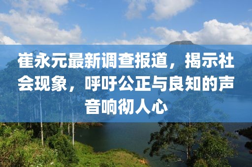 崔永元最新调查报道，揭示社会现象，呼吁公正与良知的声音响彻人心
