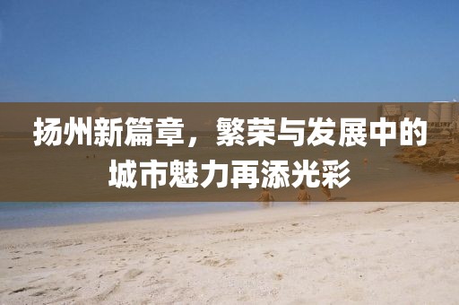扬州新篇章，繁荣与发展中的城市魅力再添光彩