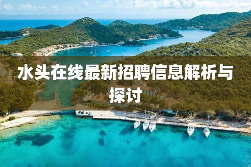 水头在线最新招聘信息解析与探讨