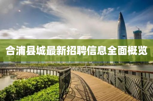 合浦县城最新招聘信息全面概览