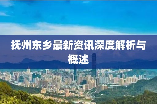 抚州东乡最新资讯深度解析与概述