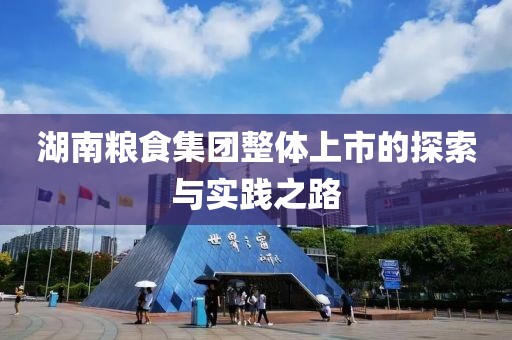 湖南粮食集团整体上市的探索与实践之路