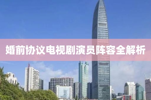 婚前协议电视剧演员阵容全解析