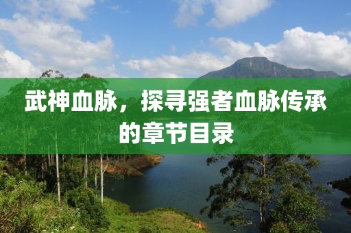 武神血脉，探寻强者血脉传承的章节目录