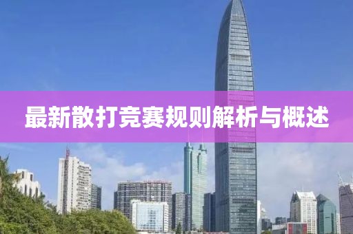 最新散打竞赛规则解析与概述