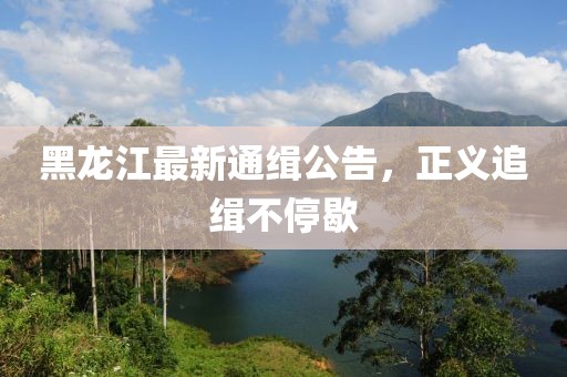 黑龙江最新通缉公告，正义追缉不停歇
