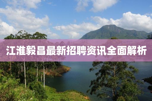 江淮毅昌最新招聘资讯全面解析