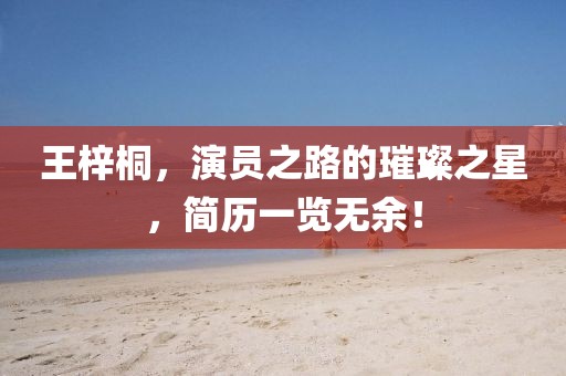王梓桐，演员之路的璀璨之星，简历一览无余！