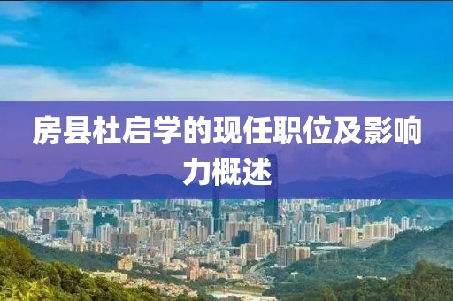 房县杜启学的现任职位及影响力概述