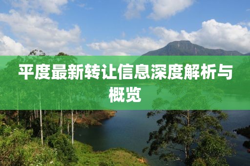 平度最新转让信息深度解析与概览