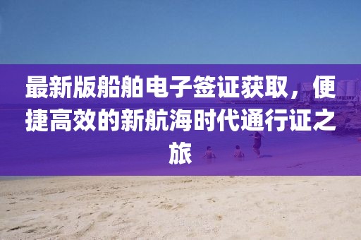 最新版船舶电子签证获取，便捷高效的新航海时代通行证之旅