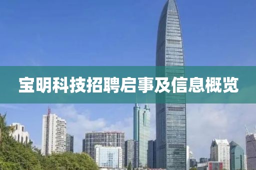 宝明科技招聘启事及信息概览