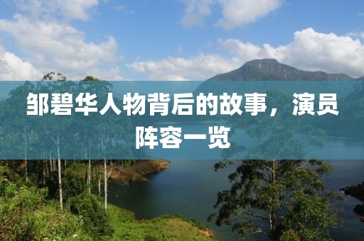 邹碧华人物背后的故事，演员阵容一览