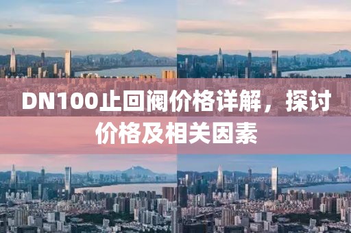 DN100止回阀价格详解，探讨价格及相关因素