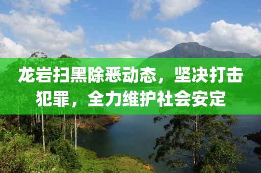 龙岩扫黑除恶动态，坚决打击犯罪，全力维护社会安定