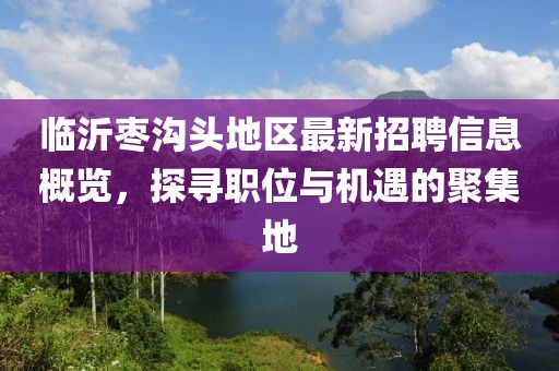 临沂枣沟头地区最新招聘信息概览，探寻职位与机遇的聚集地