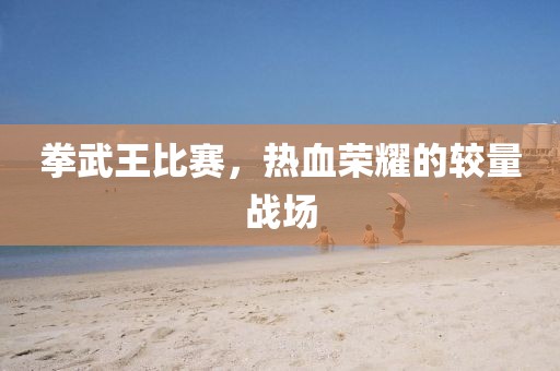 拳武王比赛，热血荣耀的较量战场