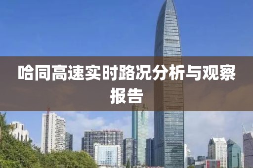 哈同高速实时路况分析与观察报告