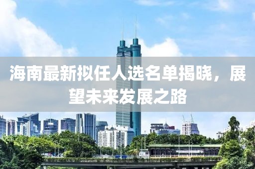 海南最新拟任人选名单揭晓，展望未来发展之路
