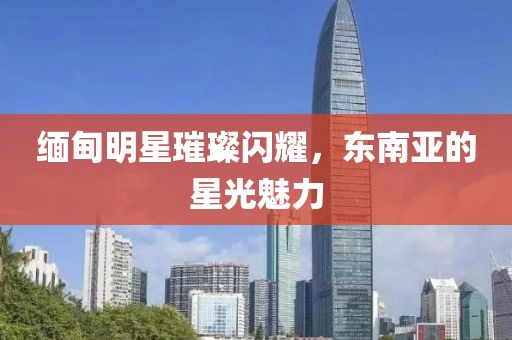 缅甸明星璀璨闪耀，东南亚的星光魅力