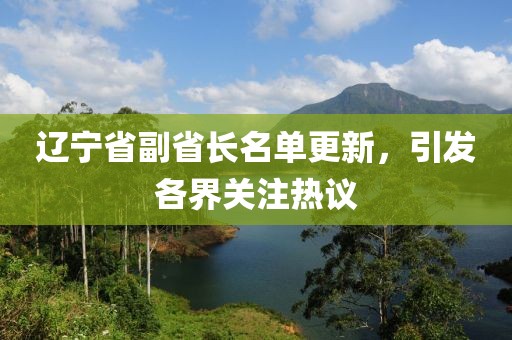 辽宁省副省长名单更新，引发各界关注热议